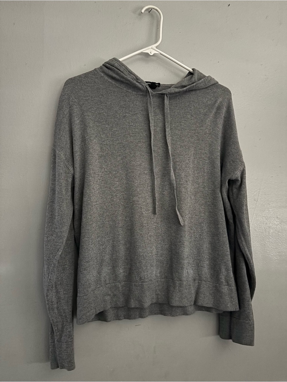 Hilary Radley Gray Lightweight Hooded Pullover